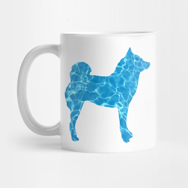 Lilly the Shiba Inu Silhouette - Swimming Pool on White by shibalilly